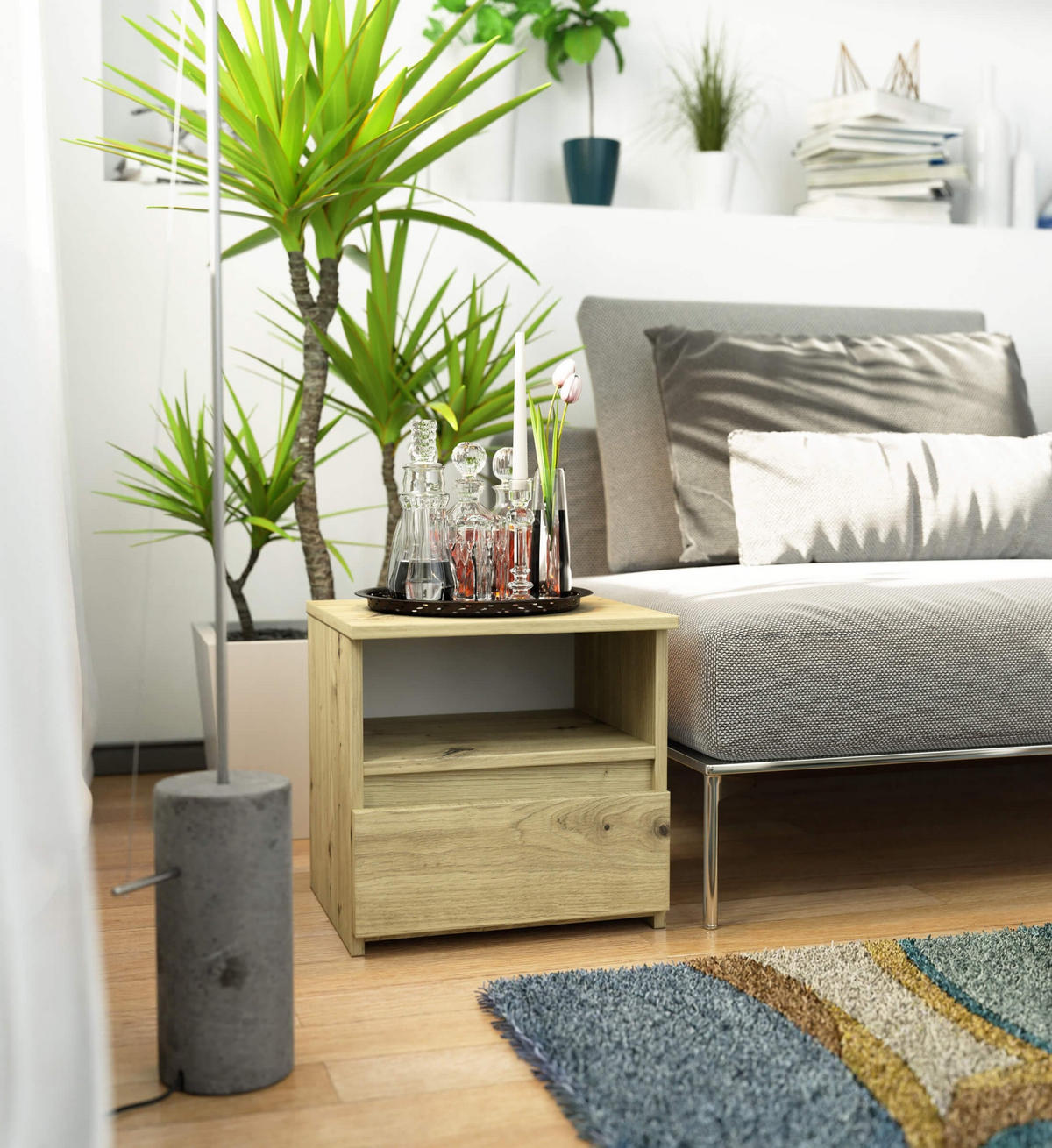 NACHTTISCH Eiche Artisan 40/40/35 - Eiche Artisan, Holzwerkstoff (40/40/35cm) - RAUMHIRSCH FURNITURE