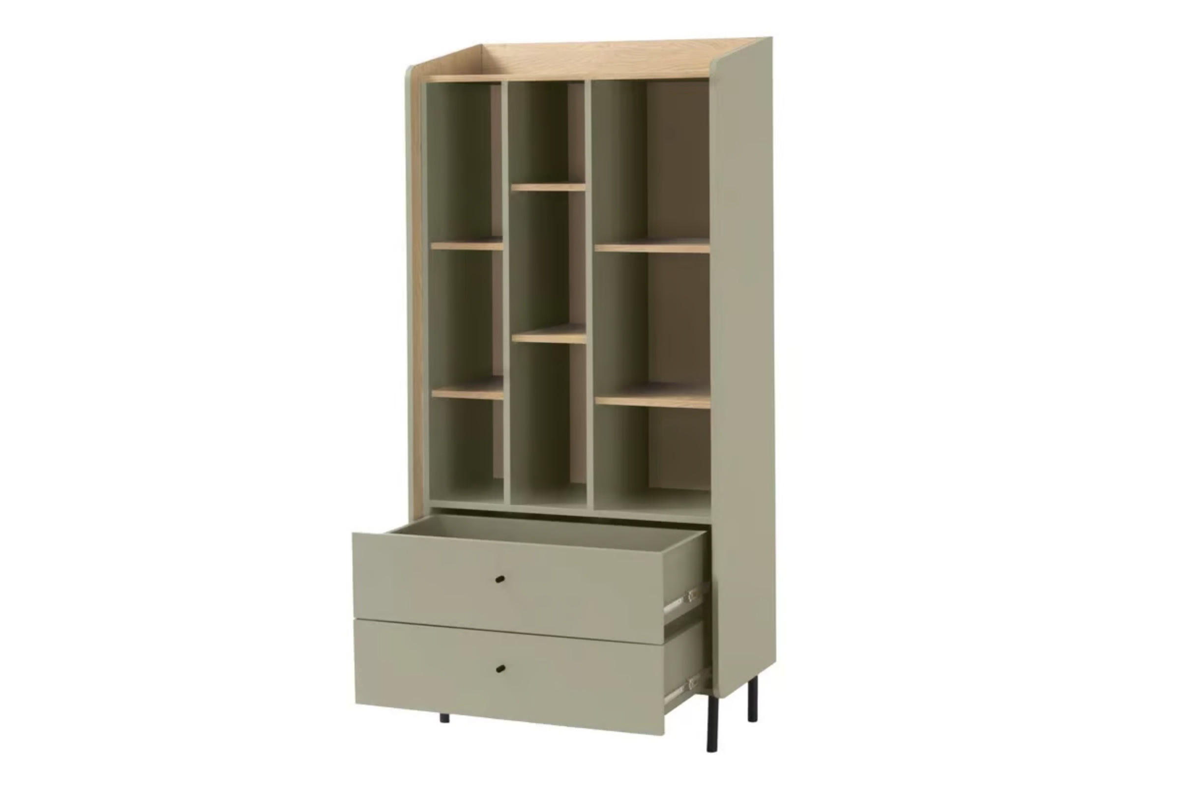 KINDERHOCHKOMMODE ALBI 06 80/42/170 in Eukalyptus / Baltic Düne Eiche - Alteiche/Eukalyptusholzfarben, Holzwerkstoff (80/42/170cm) - Deine Möbel 24