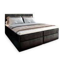 BOXBETT PELLIO 180x200 cm mit Matratze und Topper - Schwarz - Schwarz, Holz (180/200cm) - MASSENO