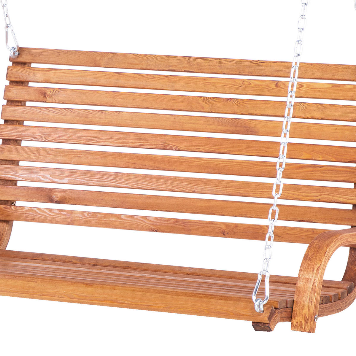 GARTENSCHAUKEL Lärchenholz dunkelbraun Novara - Dunkelbraun, Holz (170/175/128cm) - Beliani