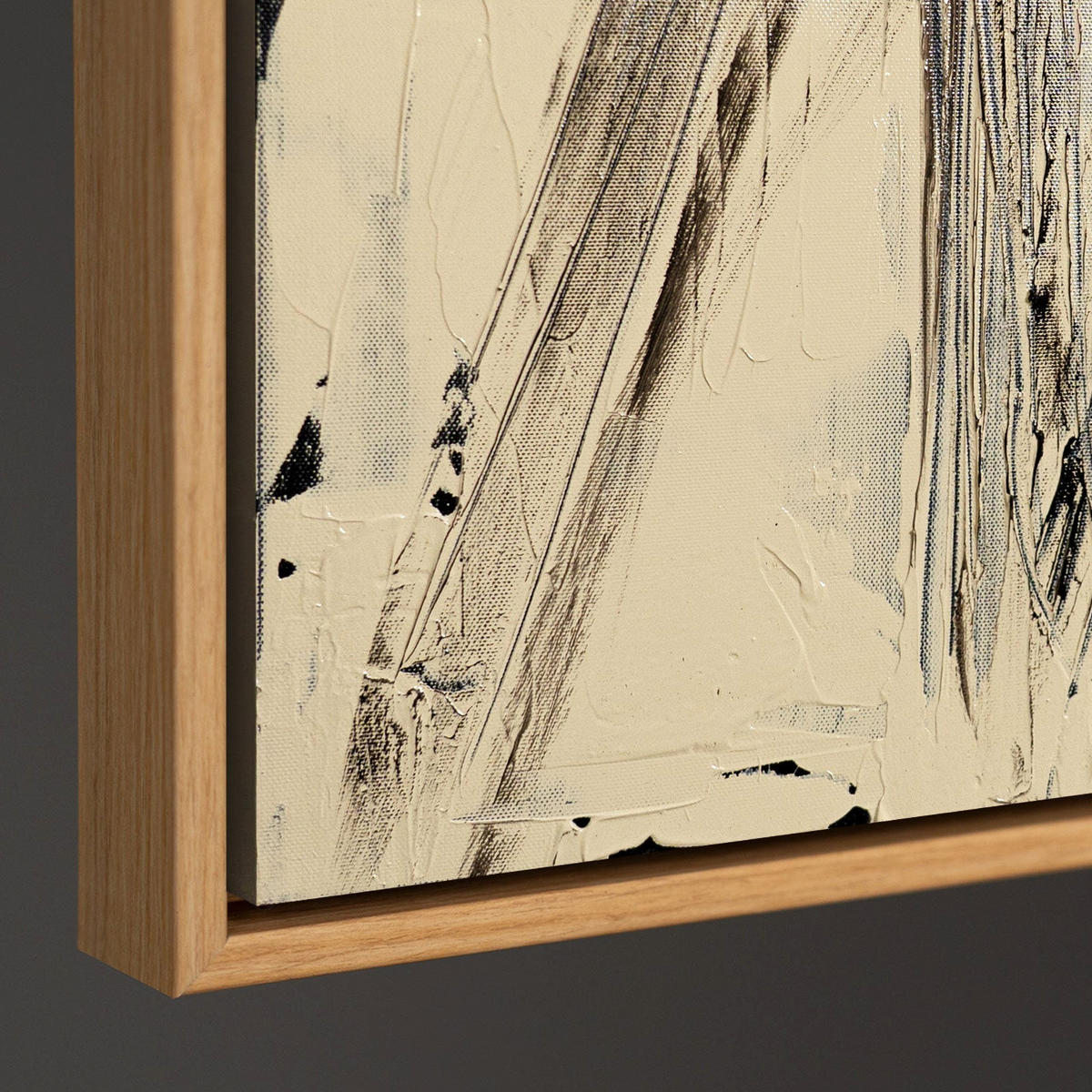 GEMÄLDE Parallelen und Schnittpunkte Schattenfugenrahmen Eichefarben 140x100 cm - Eichefarben, Holz (140/100cm) - YS-art gallery