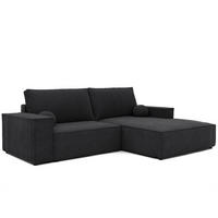 ECKSOFA HUGO Rechts, mit Schlaffunktion und Bettkasten, Anthrazit - Anthrazit, Textil (255/148cm) - Idohome