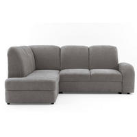 ECKSOFA VIBE L Links mit Schlaffunktion 129x205 Chenille Grau - Schwarz/Grau, Holz/Kunststoff (186/250cm) - Muffo