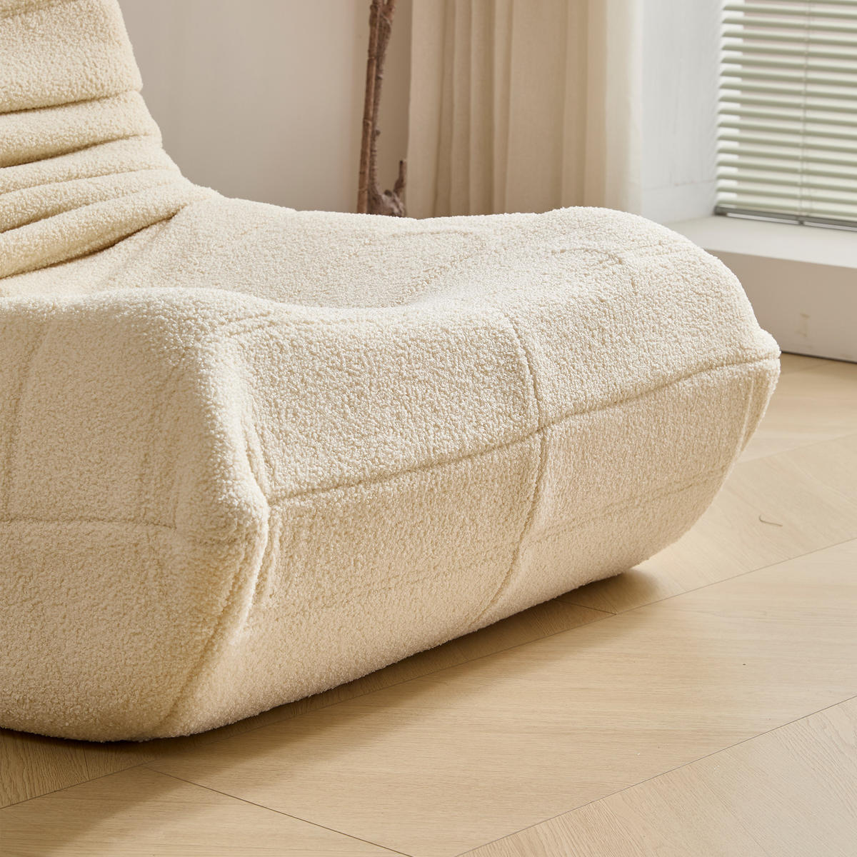 LIEGESESSEL in Sacksessel-Form 112/120/82 cm Beige für Schlafzimmer Wohnzimmer - Beige, Textil (120/82/112cm) - OKWISH