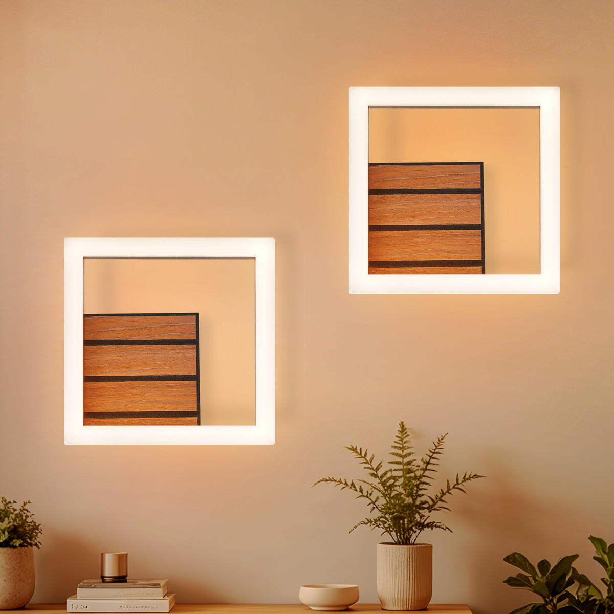 LED WANDLEUCHTE Zovix 17/17/6 cm - Schwarz, Kunststoff/Metall (17/6/17cm) - ZMH