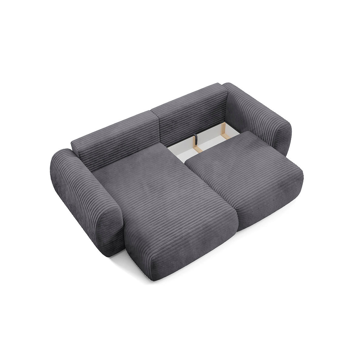 ECKSOFA Camilla 3 Sitzplätze Dunkelgrau - Grau, Holz (270/165cm) - Petits-meubles