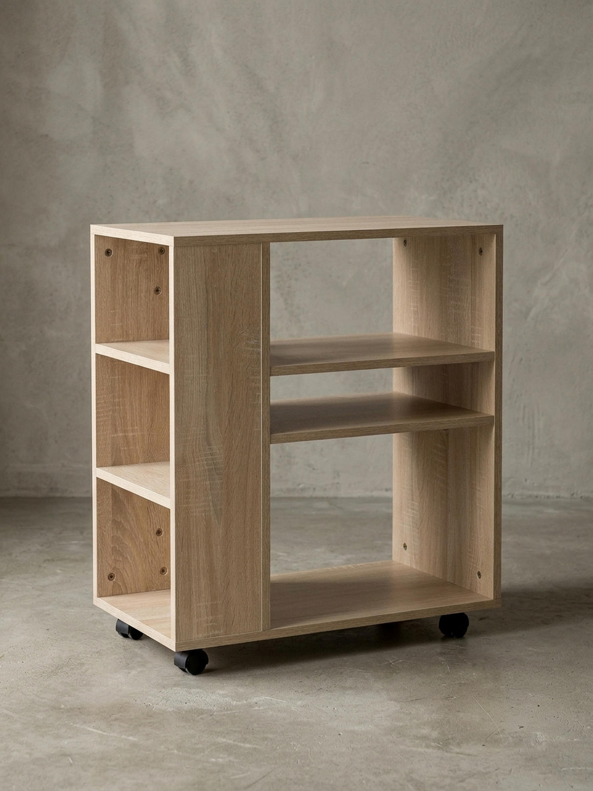 REGAL Multifunktional Mit Rollen Modern BRENTA, Beige 60x35x75 cm - Beige, Holz/Kunststoff (60/75/35cm) - KADIMA DESIGN