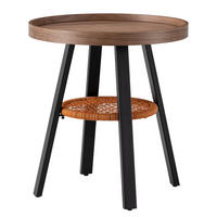 BEISTELLTISCH - Holzwerkstoff / Kunststoff / Metall - Walnussfarben, Holzwerkstoff/Kunststoff (50/50/55cm) - home24