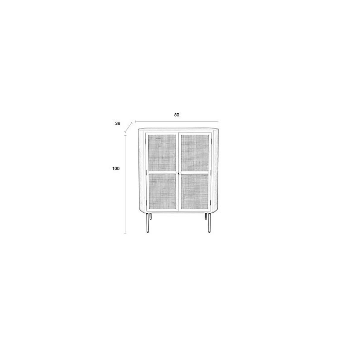 AUFBEWAHRUNGSSCHRANK Amaya Wohnzimmerschränke Rattan - Beige, Holzwerkstoff (80/100/38cm) - Housecraft Living