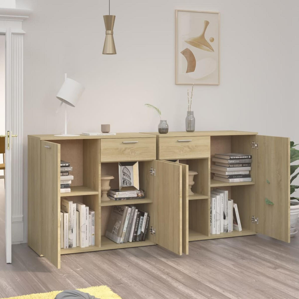 SIDEBOARD Sonoma-Eiche 160x36x75 cm Holzwerkstoff - Braun, Holzwerkstoff (160/75/36cm) - furnicato