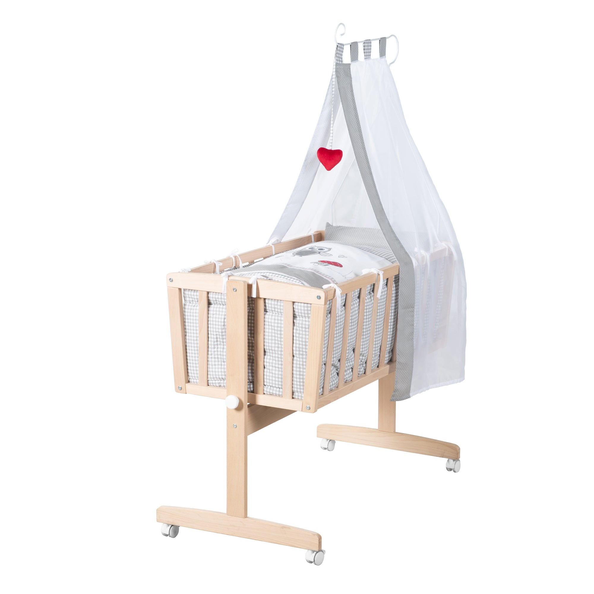 BABYWIEGENSETT Adam & Eule - Naturfarben, Holzwerkstoff/Textil (40/90cm) - Roba