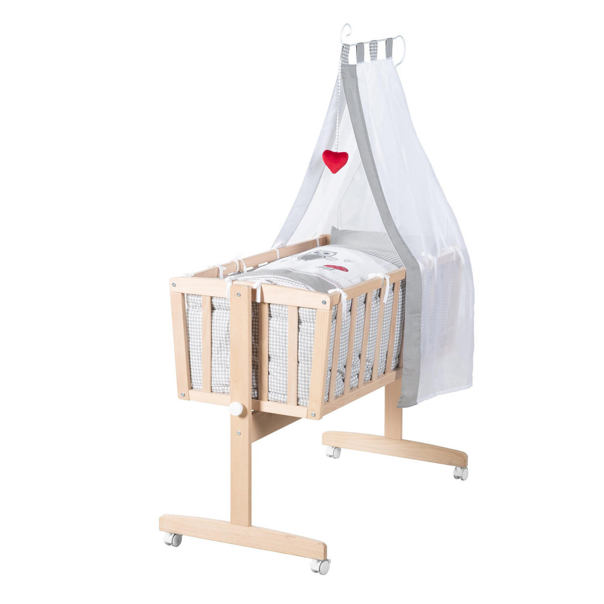BABYWIEGENSETT Adam & Eule - Naturfarben, Holzwerkstoff/Textil (40/90cm) - Roba