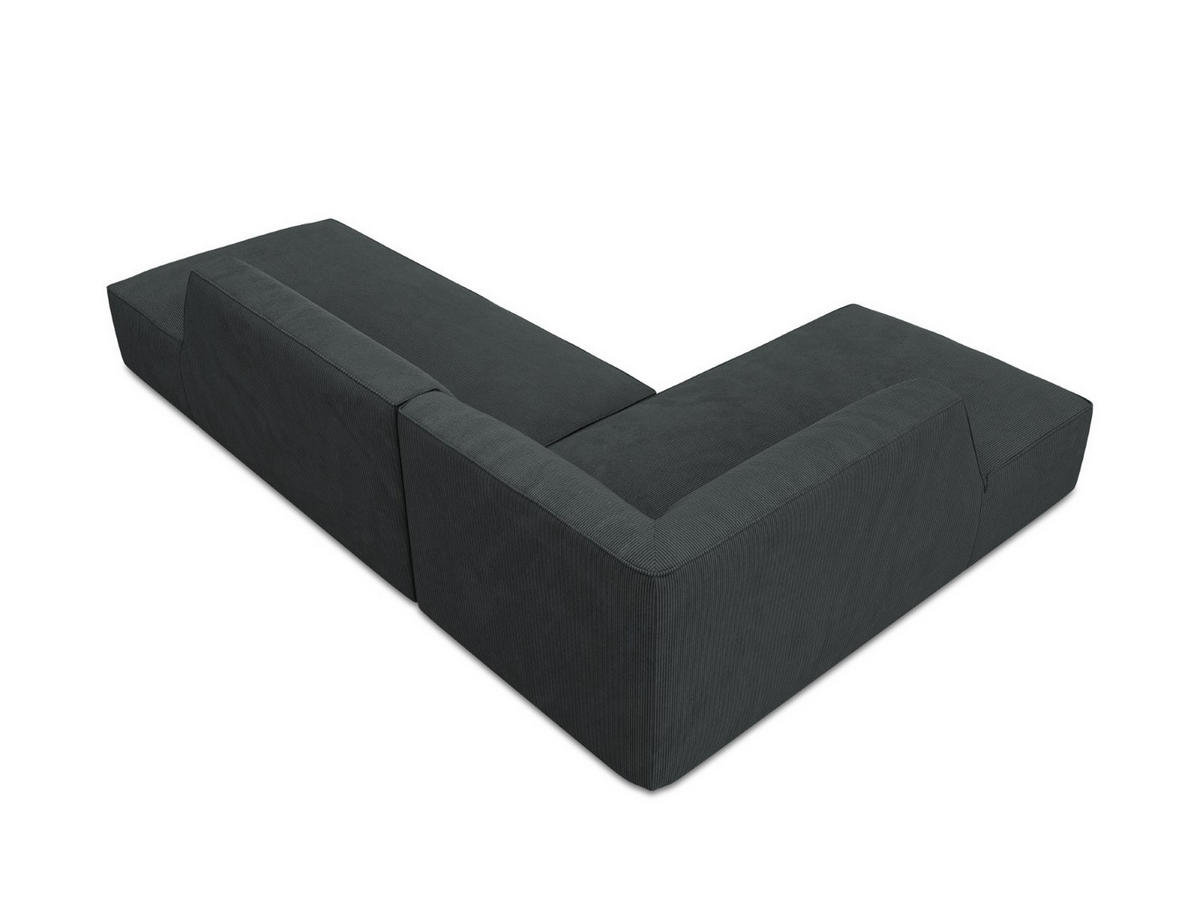 ECKSOFA links Ruby aus Cord schwarz 4 Sitzplätze - Schwarz, Textil (180/273cm) - Micadoni