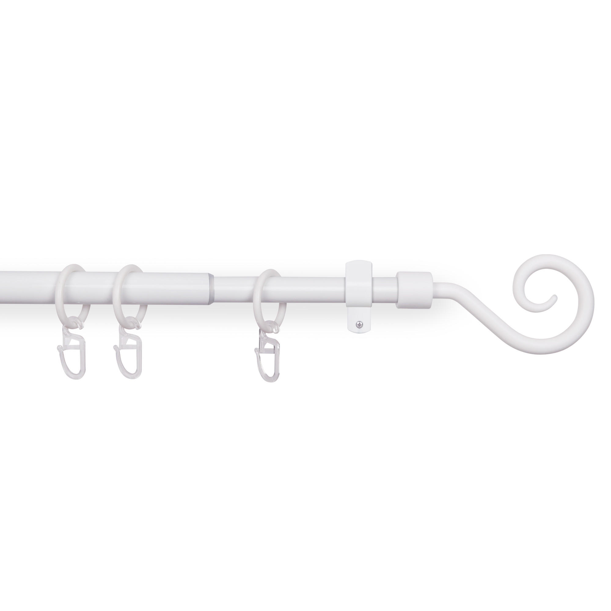 GARDINENSTANGENSET 120-220cm Weiß Roma - Weiß, Metall (120cm)