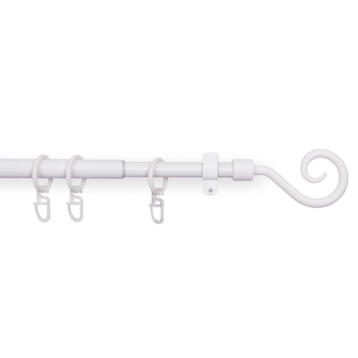 GARDINENSTANGENSET 120-220cm Weiß Roma - Weiß, Metall (120cm)