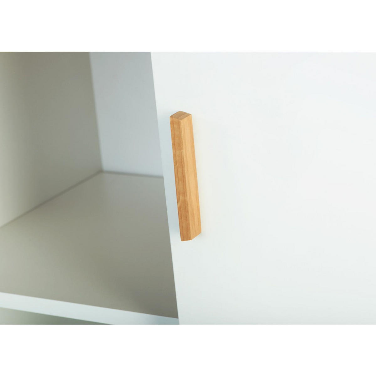 TÜRKOMMODE FRISK 2 Türen, weiß - Eichefarben/Weiß, Eichenholz/Holzwerkstoff (80/117/46cm) - KONSIMO®