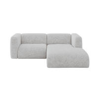 ECKSOFA Ottomane Rechts MIRA-L1 227x179x89 Grau Velours - Schwarz/Grau, Holzwerkstoff/Kunststoff (227/179cm) - ALTDECOR