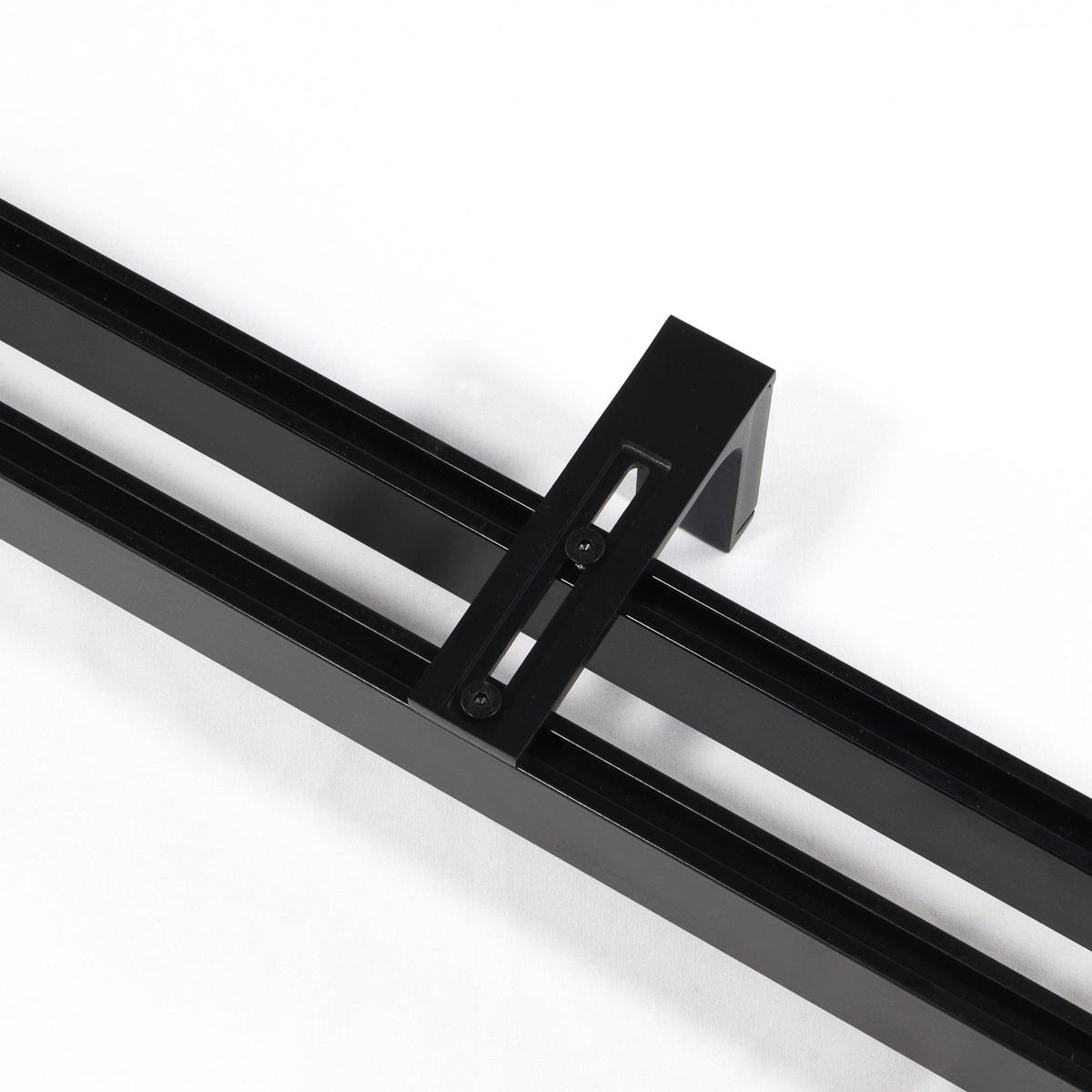 GARDINENSCHIENE 2-lauf Loft - Schwarz, Metall (120cm) - Deco-Raum