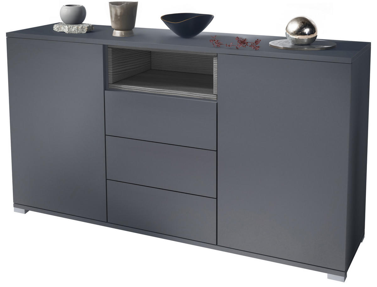 SIDEBOARD Skadu Avola-Anthrazit - Anthrazit, Holzwerkstoff (138.5/75.5/35cm) - Vladon