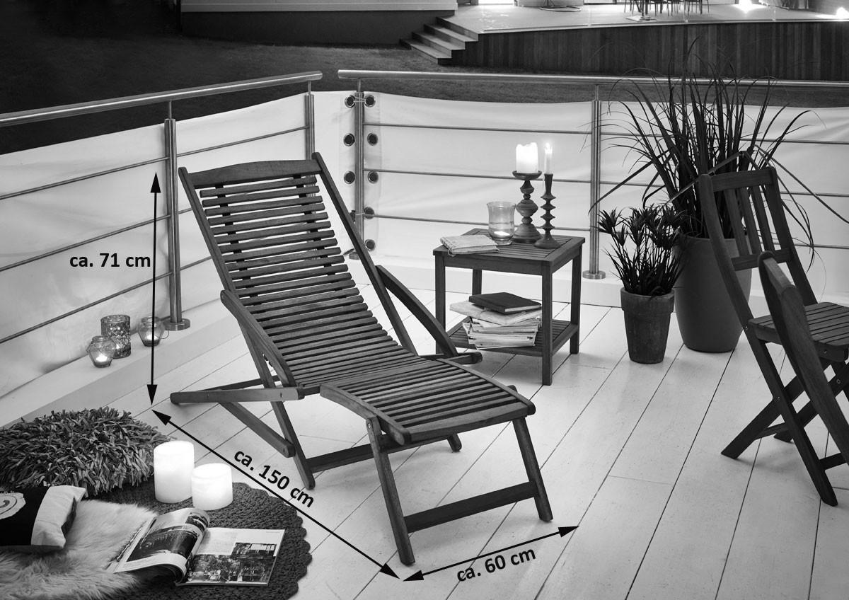 GARTENLIEGE FUKI - Beige, Holz (60/71/150cm) - SAM
