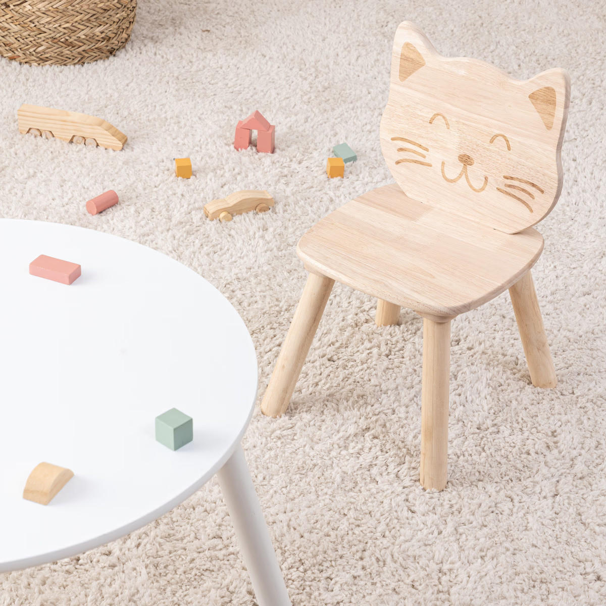 HOLZSTUHL für Kinder Cat 30/28/50 cm - Braun, Holz (28/50/30cm) - Atmosphera for kids
