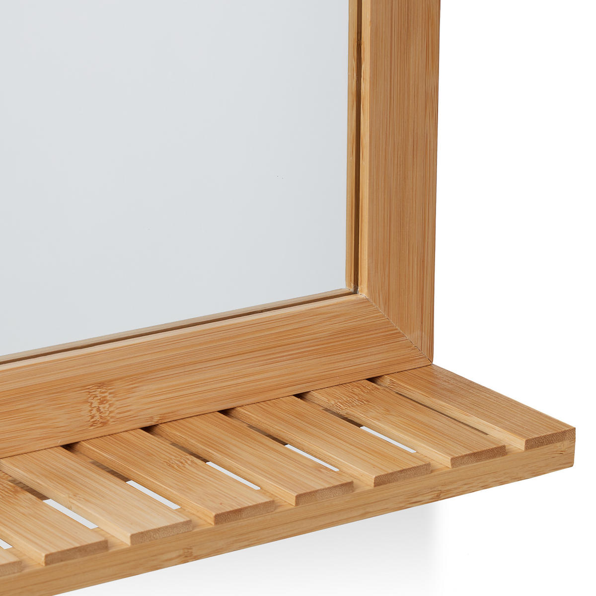 WANDSPIEGEL - Hellbraun, Glas/Holz (60/61.5/12cm) - Relaxdays