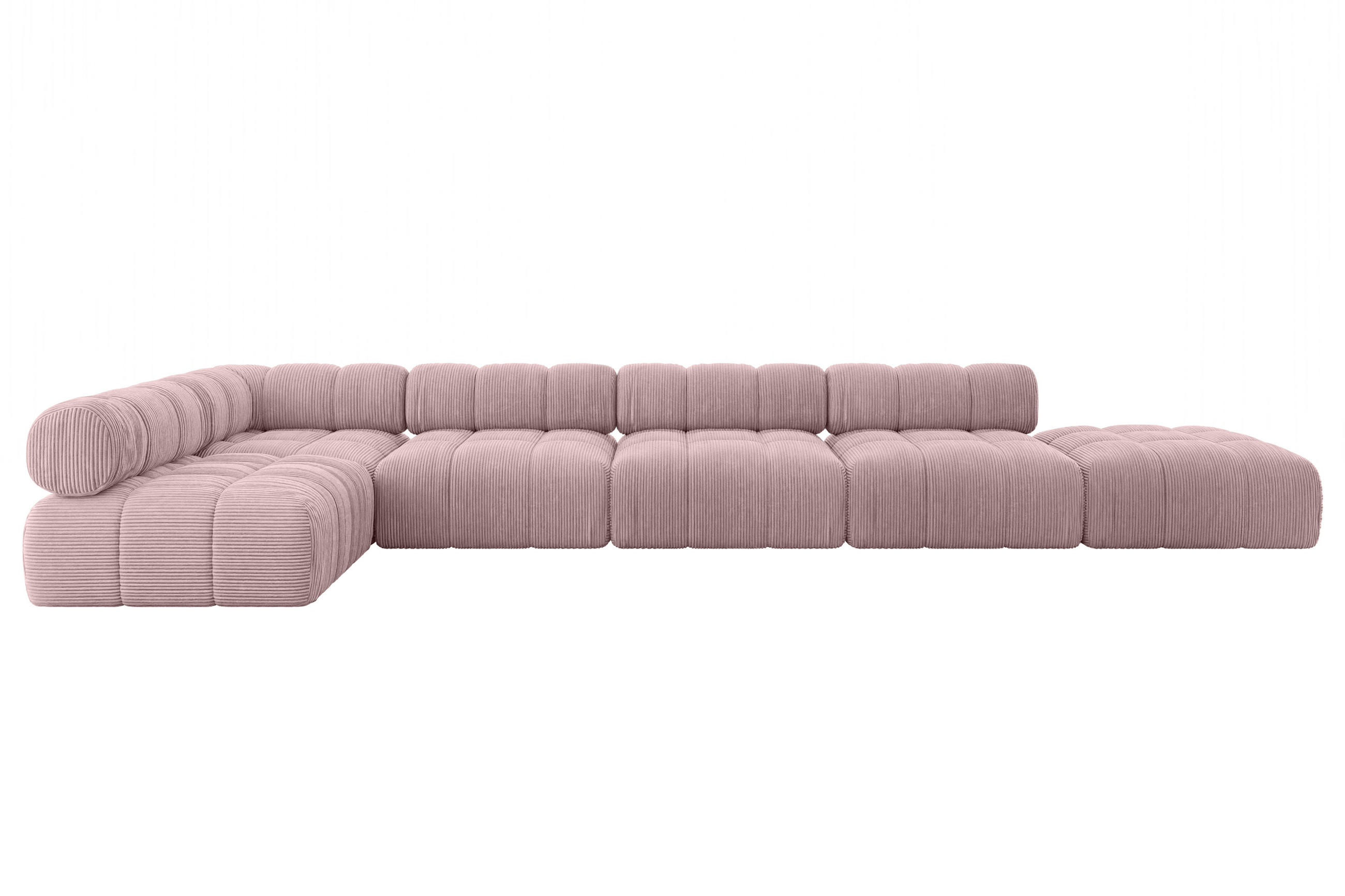 ECKSOFA modulares Sofa Favio-L3 - 475x190x70 cm Rosa Cord - Rosa, Holzwerkstoff/Textil (475/190cm) - ALTDECOR