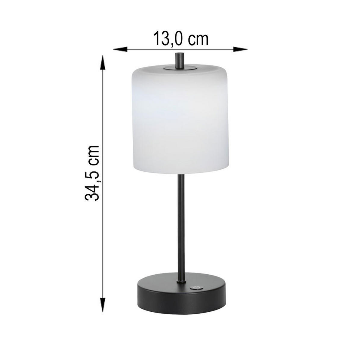 LED TISCHLEUCHTE Riva Weiß Metall - Schwarz, Metall (13/13/34.5cm)