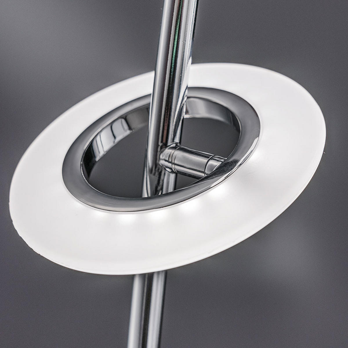 LED TISCHLEUCHTE Ring Silber Chrom - Silberfarben, Metall (12/18/50cm)