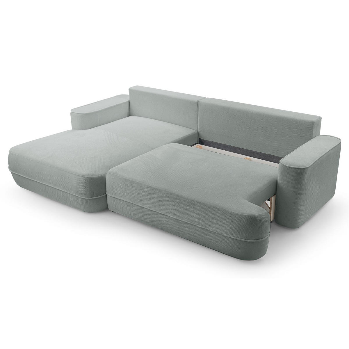 ECKSOFA Fuerro Graubeige Strukturstoff - Taupe/Schwarz, Kunststoff/Textil (260/168cm) - Selsey