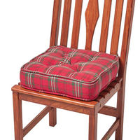 SITZKISSEN rot-grün kariert 40/40/10 cm – Stuhlkissen Baumwolle - Rot, Textil (40/40/10cm) - Homescapes