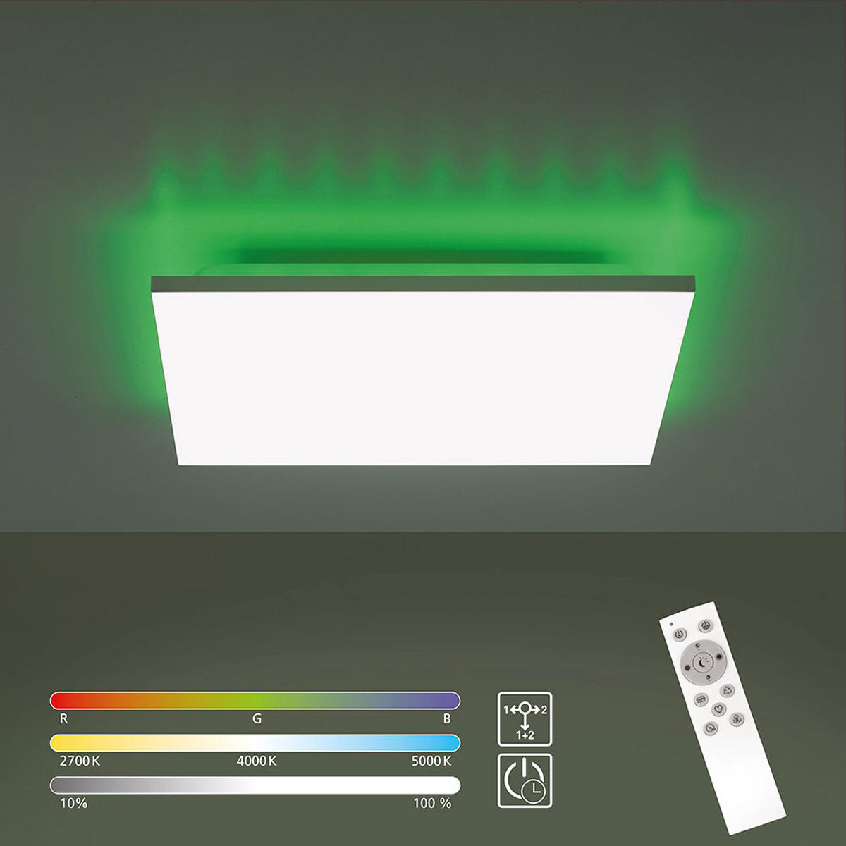 LED DECKENLEUCHTE RGB Weiß - Weiß, Metall (45/45/7cm)