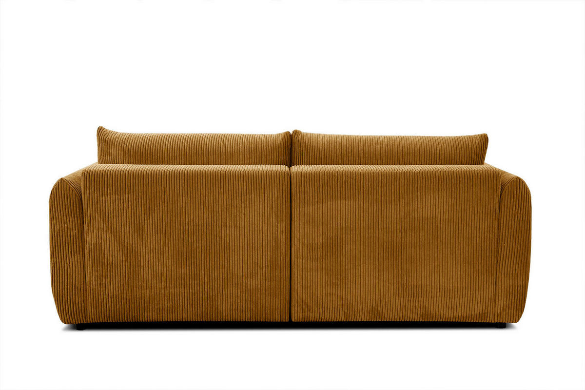ECKSOFA TAUER 3-Sitzer, honig - Schwarz/Honig, Holzwerkstoff/Kunststoff (206/173cm) - Courtois Laville