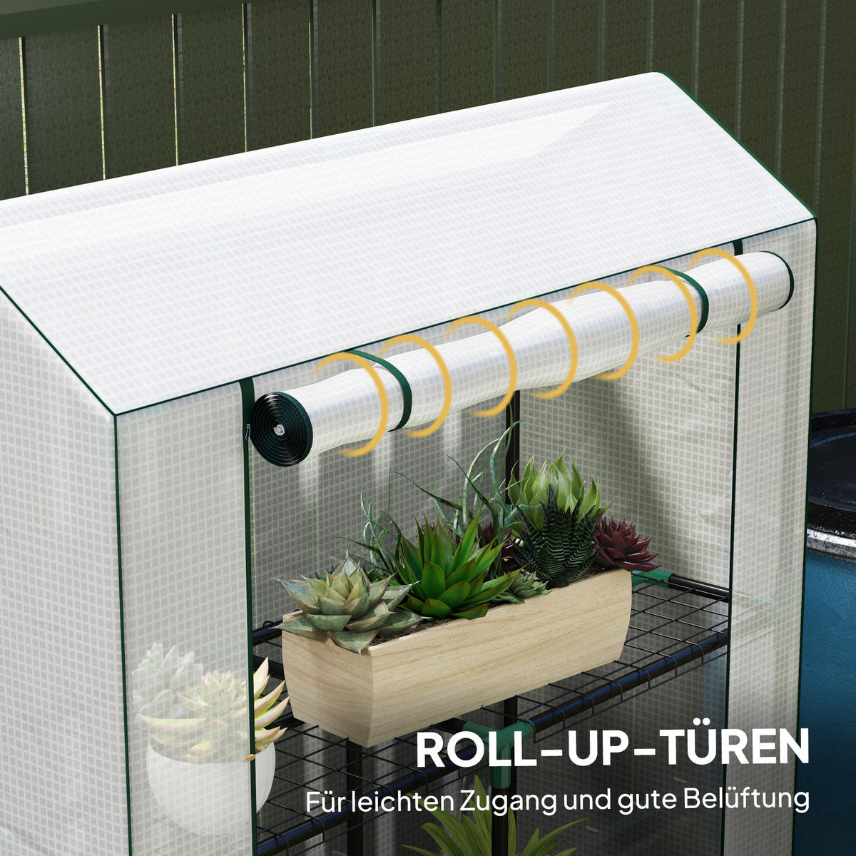GEWÄCHSHAUS, 100L x 40B x 150H cm - Weiß, Kunststoff/Metall (40/150/100cm) - Outsunny