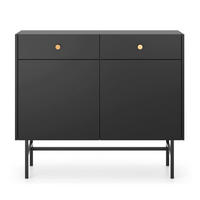 SIDEBOARD Divenos Schwarz 104 cm - Goldfarben/Schwarz, Holzwerkstoff/Metall (104.4/89.4/39cm) - Selsey
