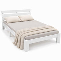 BETT Weiß Massivholz mit Lattenrost 120x200 cm - Weiß, Holz - Relaxdays