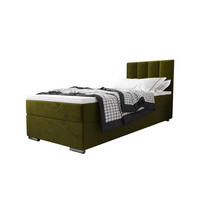 BOXBETT ZILANO 2 mit Matratze H3 und Topper 80x200 Itaka 65 - Grün, Holz/Textil (80/200cm) - Bedante