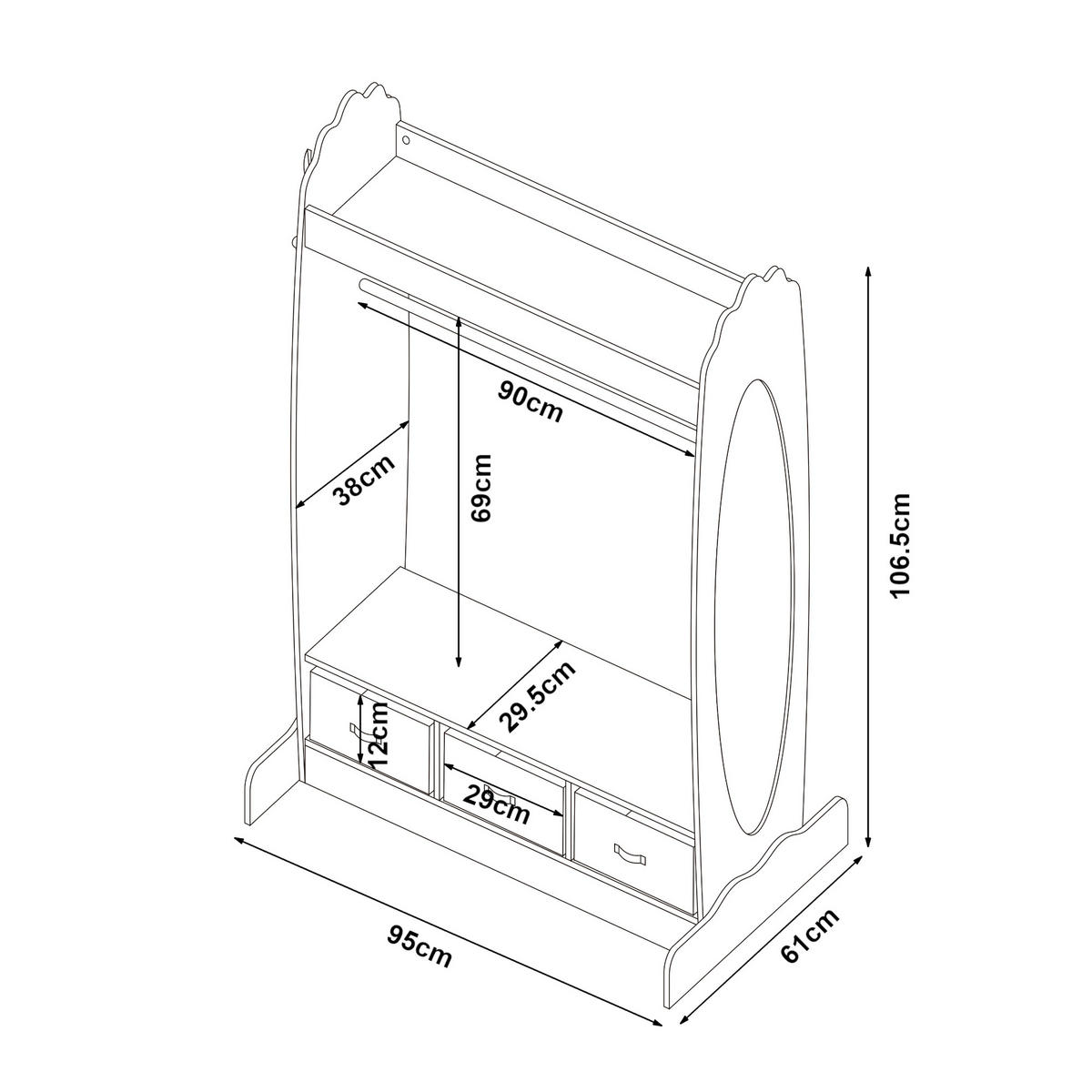 KINDERGARDEROBE Moskenes - Weiß, Holzwerkstoff (95/106.5/61cm) - [en.casa]