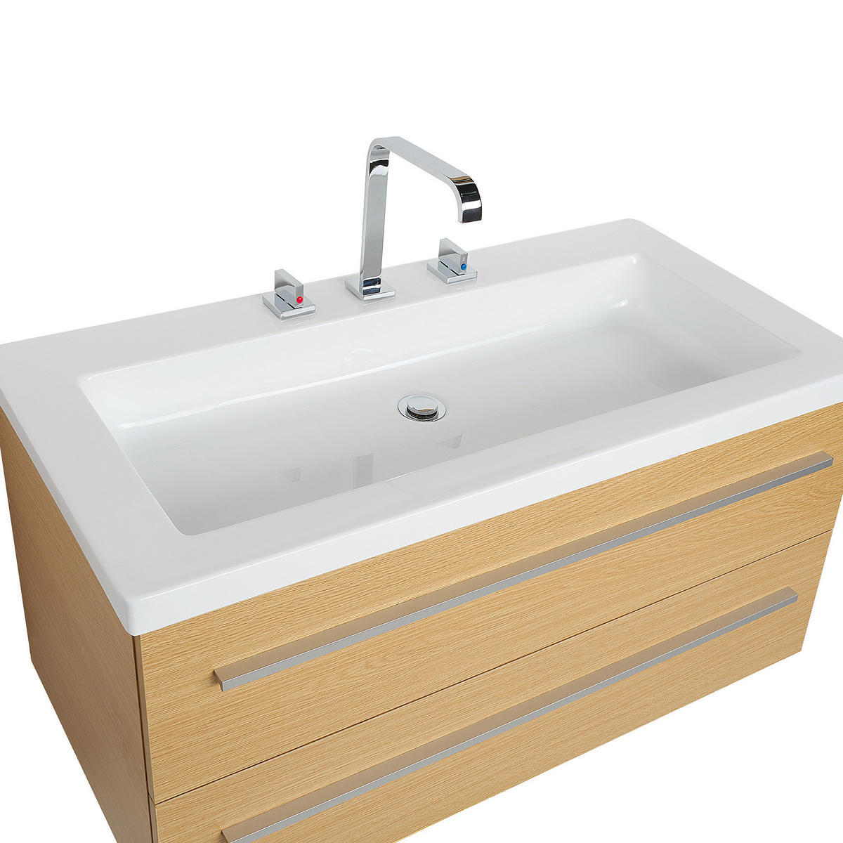 BADMÖBEL Set beige Almeria - Beige/Silberfarben, Holzwerkstoff (101/48/48cm) - Beliani
