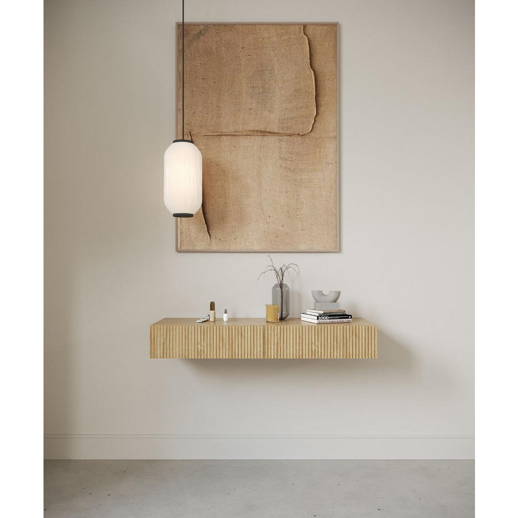 Thumbnail - Selsey Wandkonsole, Eiche, Holzwerkstoff, 2 Schubladen, Rechteckig,Rechteckig, 110x17x40 cm, Wohnzimmer, Regale, Wandboa...