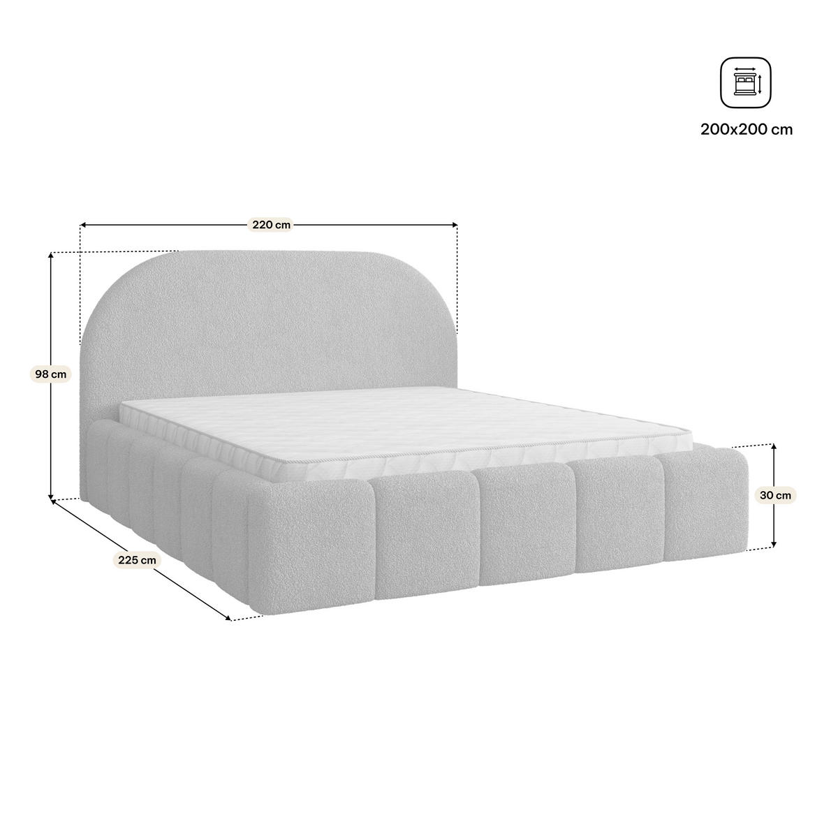 POLSTERBETT FLUSSO 200x200 cm mit Bettkästen - Grün - Grün, Holz (200/200cm) - MASSENO