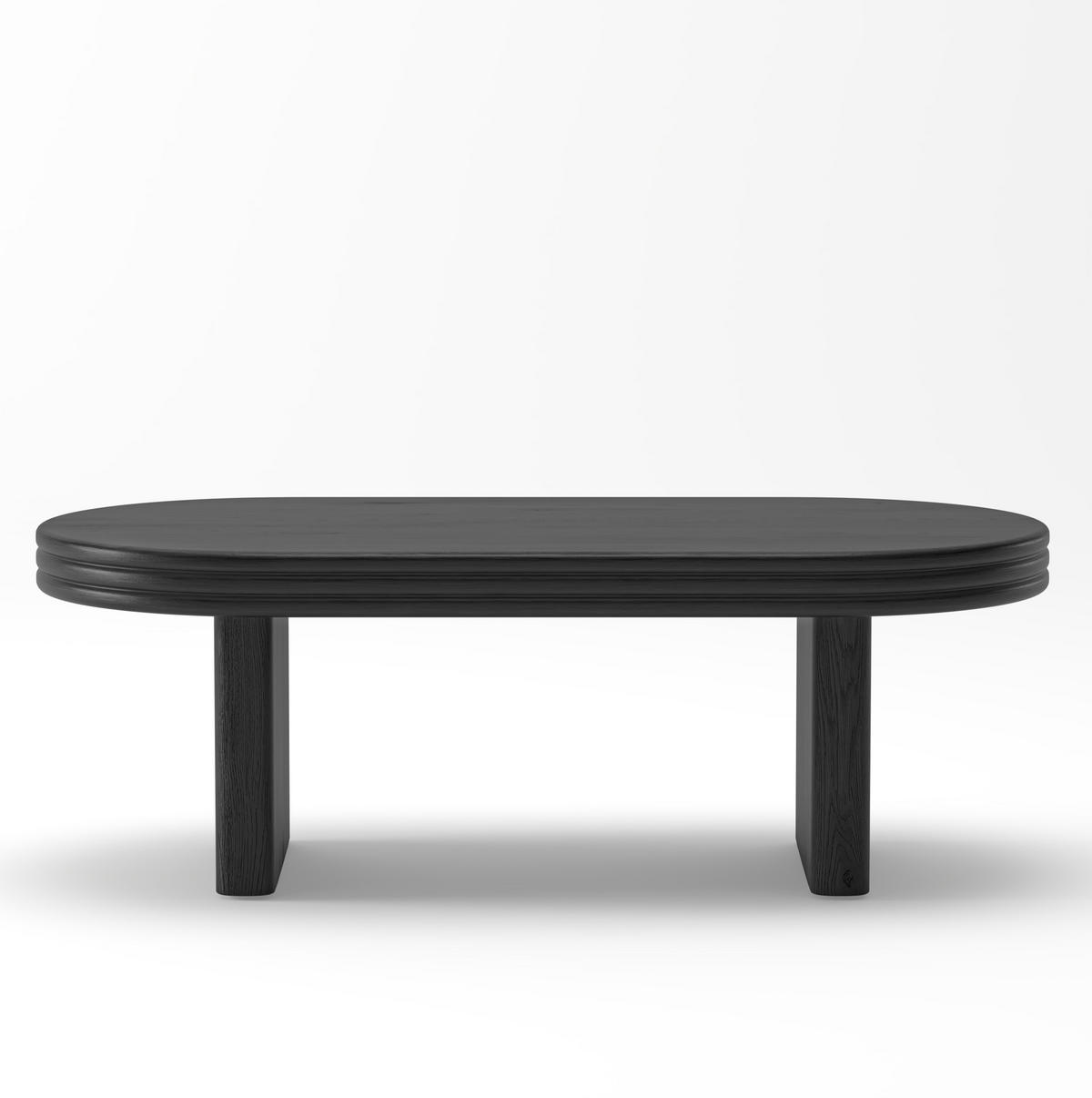 KLUBSKA miza, 120/60/41,5 cm črna, MDF z lesenim furnirjem - črna, leseni material (120/60/41.5cm) - BEAOK