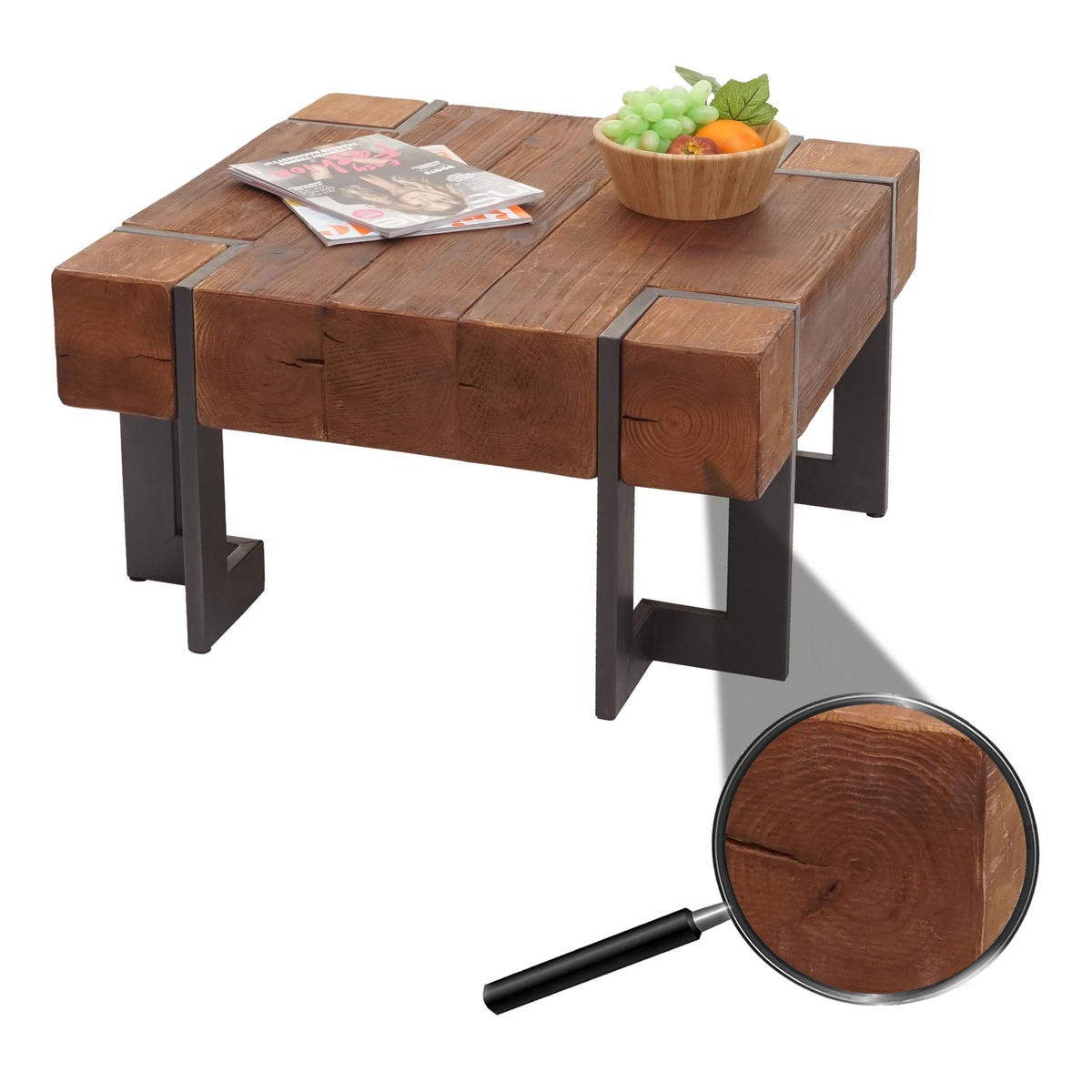 COUCHTISCH quadrat Dunkelbraun - Dunkelbraun, Holz (70/70/40cm) - MCW