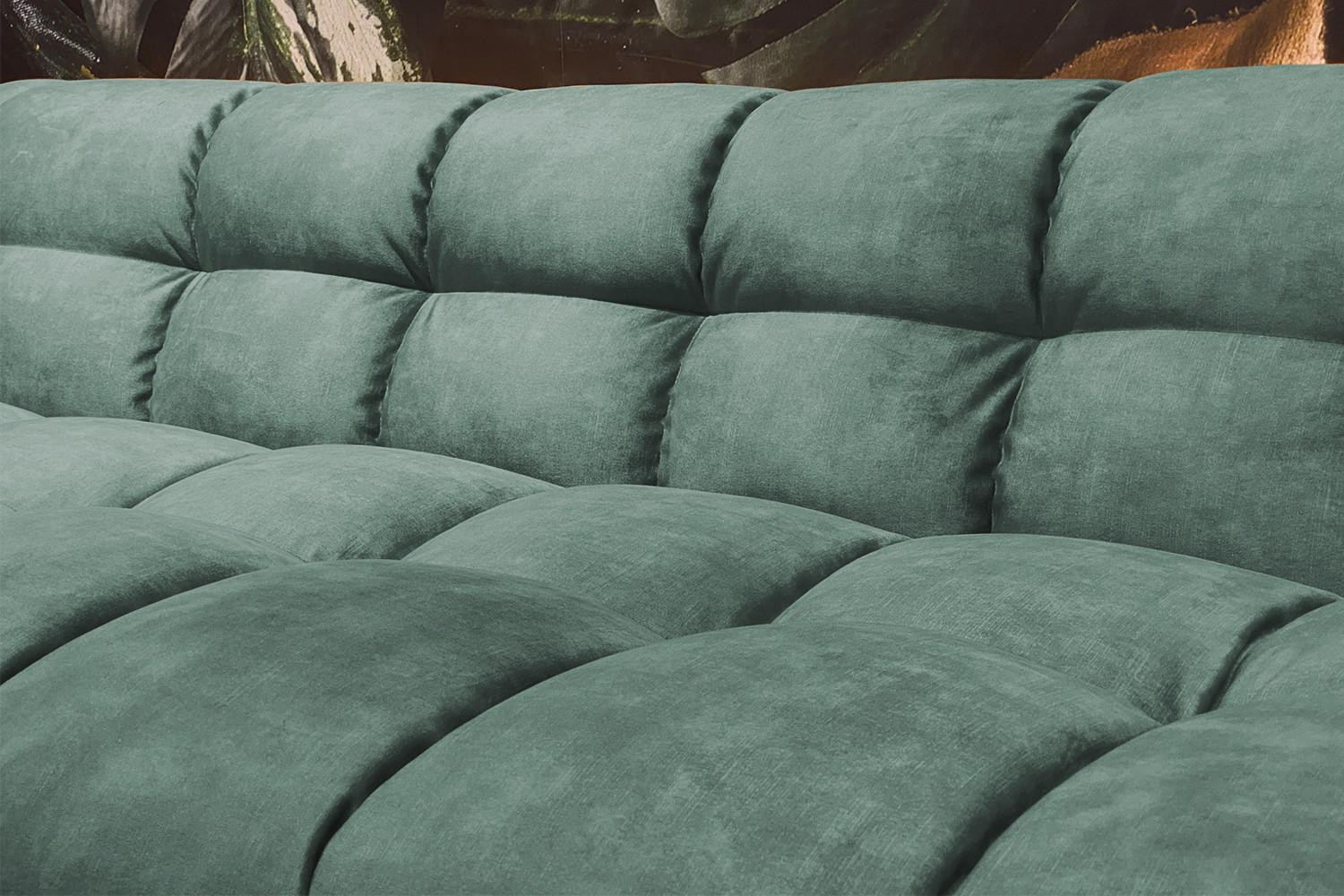 SOFA RIO Petrol Velvet - Petrol/Schwarz, Textil (236/68/105cm) - KAWOLA