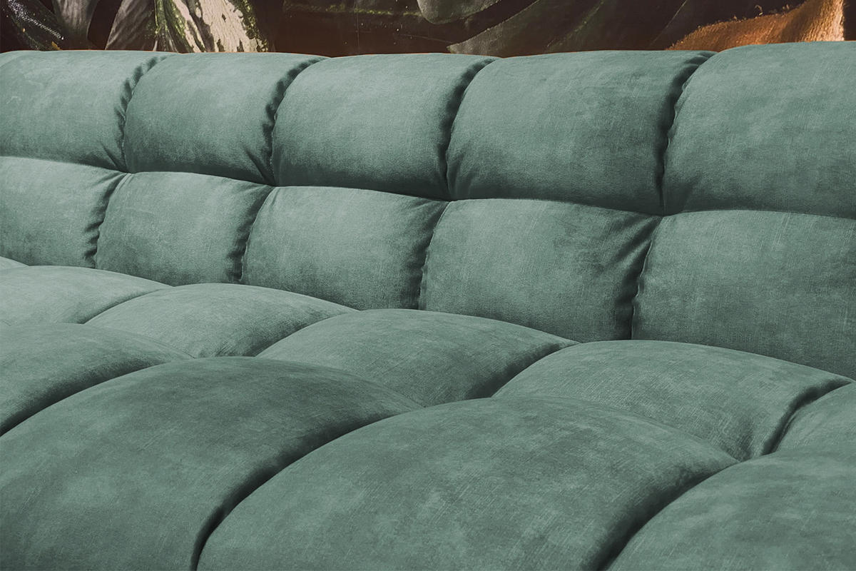 SOFA RIO Petrol Velvet - Petrol/Schwarz, Textil (236/68/105cm) - KAWOLA