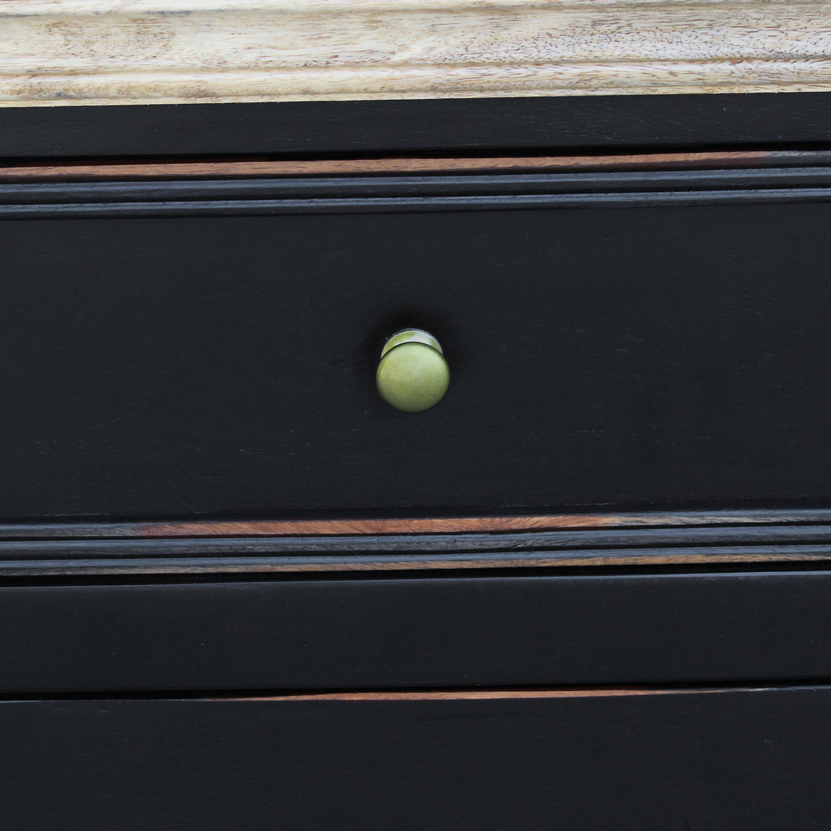 SIDEBOARD - Mango massiv - Schwarz, Holz (140/90/50cm) - home24