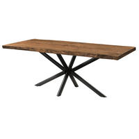 BAUMTISCH Sheesham 220x100x76 natur gebeizt / Kreuzgestell anthrazit matt FREEFORM 5 - Naturfarben, Holz (220/100/76cm) - Massivmoebel24