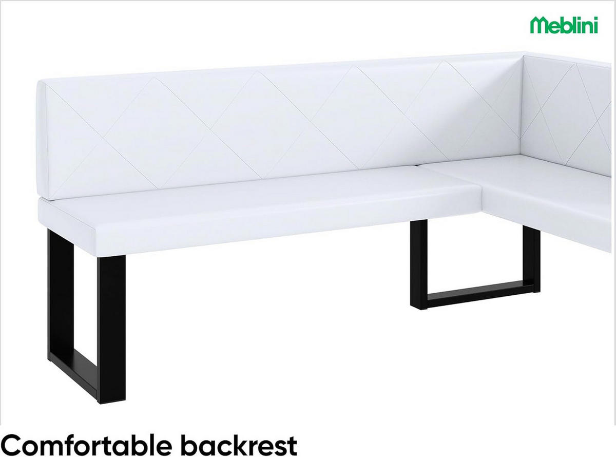 ECKBANK ERIC_U - Weiß, Leder (128/168cm) - Meblini