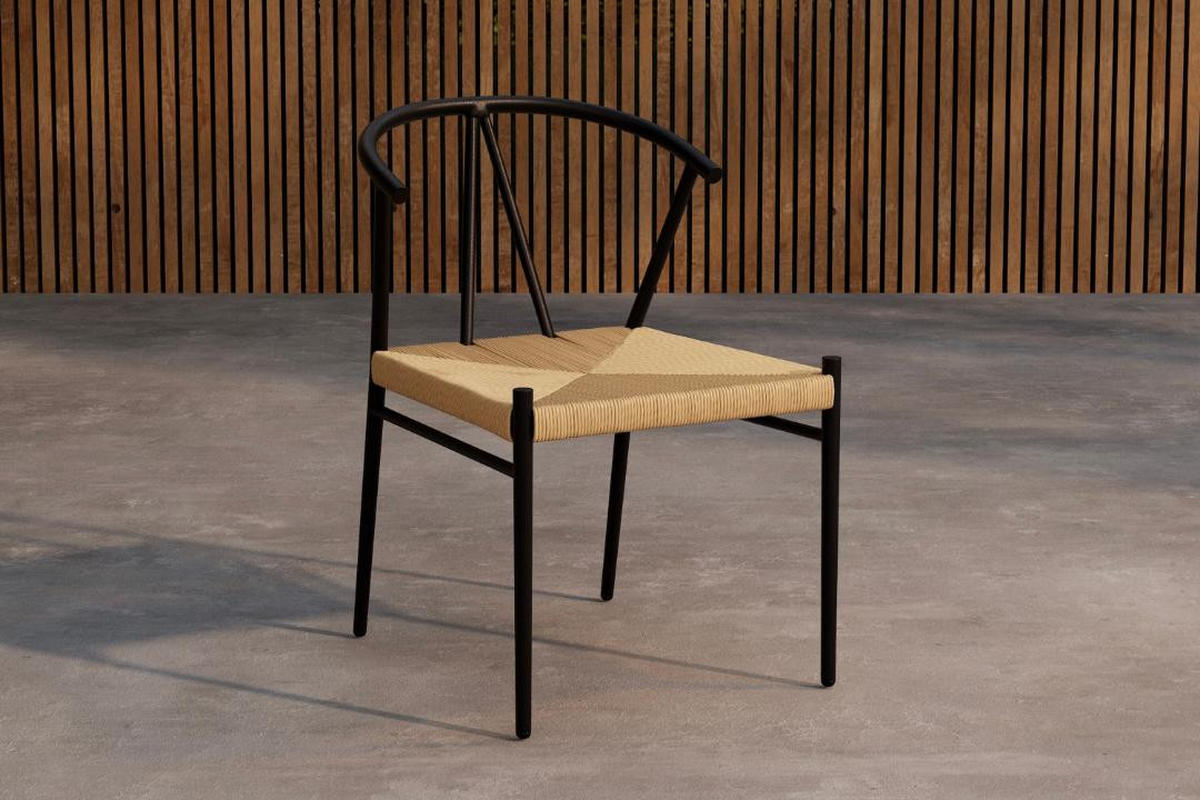GARTENSTUHL, Alfons, Schwarz, Stahl, 55 x 58 x 74 cm - Schwarz, Metall (55/74/58cm) - ebuy24