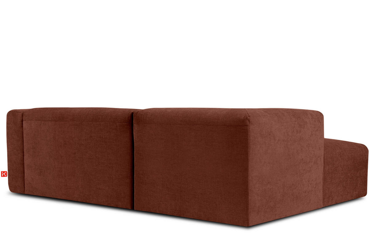 ECKMODULSOFA-LINKS BUFFO 3/4 Sitzer mit extrem weicher Sitzfläche, Gewebestoff, orange - Orange, Textil (237/180cm) - KONSIMO®